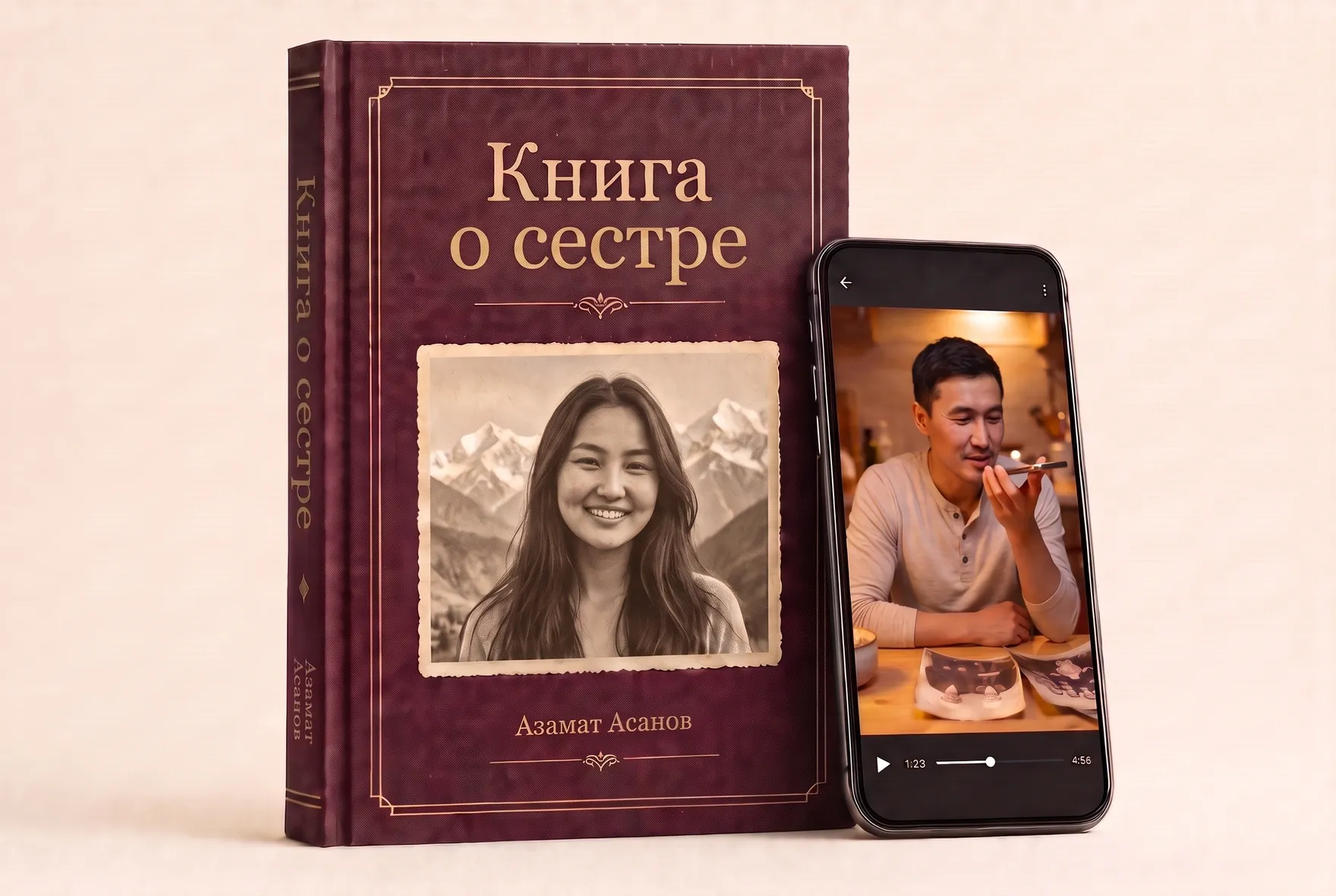 Үй-бүлөлүк сүрөтү, аңгемеси жана QR-коду бар ачык китеп